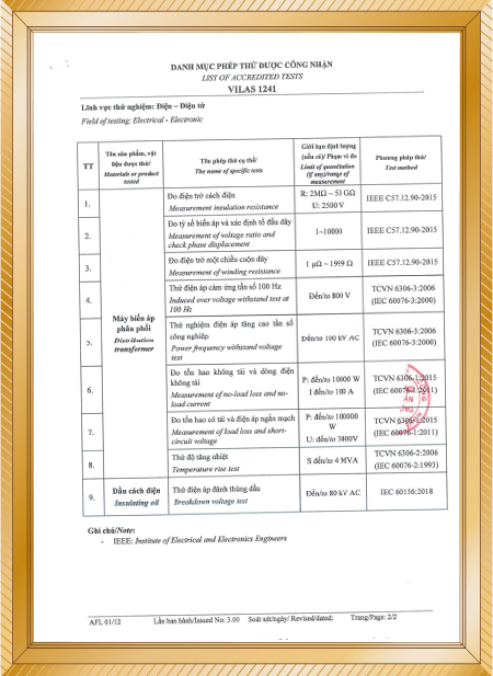 Công Ty Cổ Phần Máy Biến Thế Việt Nam