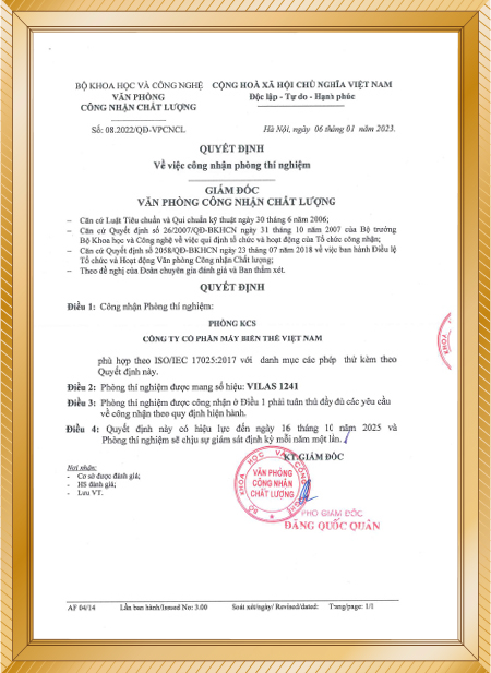 Công Ty Cổ Phần Máy Biến Thế Việt Nam